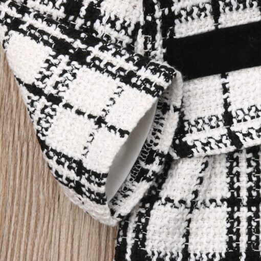 2Pcs Autumn Winter Party Kids Clothes For Baby Girl Fashion Pageant Plaid Coat Tutu Dress Outfits Suit Toddler Girl Clothing Set