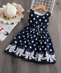 Dot Long Sleeve Dress For Girls Clothing Baby Girl Clothing Teenager School Daily Wear Kids Casual Clothes Vestido Infantil 8T