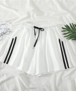 Women Shorts Summer Casual Solid Drawstring shorts high waist loose shorts for girls Soft Cool female short M-2XL