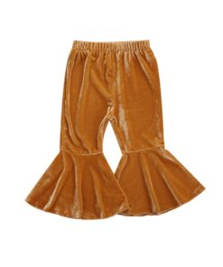 2020 New Toddler Kids Baby Girl Elastic Waist Velvet Flare Pant Bell Bottom Autumn Clothes