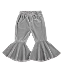 Infant Kids Baby Girls Velvet Bell-Bottoms Baby Children Long Flared Trousers Retro Casual Elastic Waist Pants for Kids 6M-6T