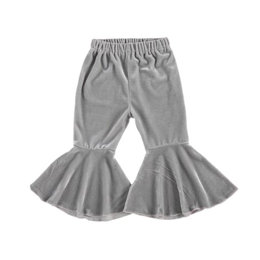 Infant Kids Baby Girls Velvet Bell-Bottoms Baby Children Long Flared Trousers Retro Casual Elastic Waist Pants for Kids 6M-6T
