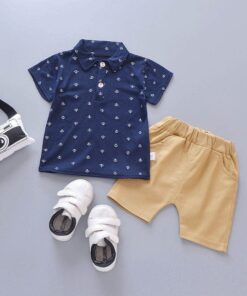 2020 New Baby Shirt Clothing Set Boys Girls Cute Summer Casual Wear Set Cartoon Mustache Top Denim Set Children's Clothes 1-4 Ye