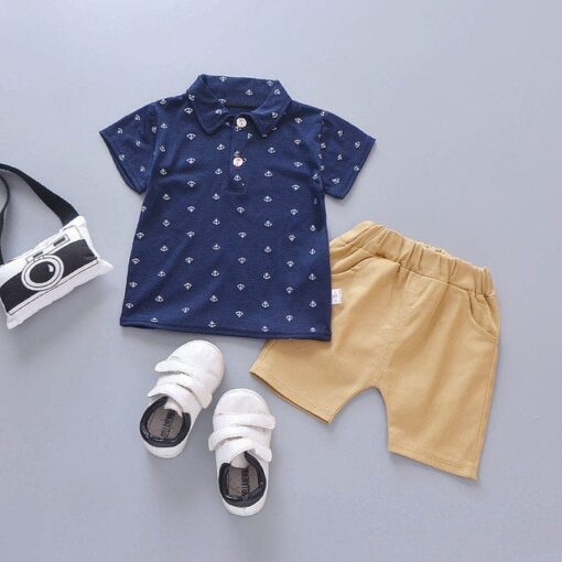 2020 New Baby Shirt Clothing Set Boys Girls Cute Summer Casual Wear Set Cartoon Mustache Top Denim Set Children's Clothes 1-4 Ye