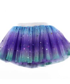 Toddler Skirt Kids Baby Star Glitter Dance Tutu Skirt For Girl Sequin 3 Layers Tulle Toddler Pettiskirt Children Chiffon 2-8T