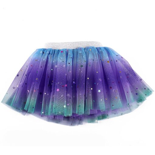 Toddler Skirt Kids Baby Star Glitter Dance Tutu Skirt For Girl Sequin 3 Layers Tulle Toddler Pettiskirt Children Chiffon 2-8T
