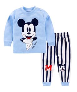 Children's Cotton Boys and Girls Baby Cotton Underwear Set Children's Autumn Clothes Long Pants Home Service Baby Clothes