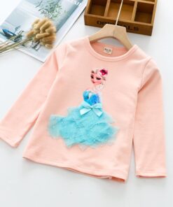 Baby Girls T Shirts Autumn Casual Princess Clothes Toddler Kids Long Sleeve Blouse Tops Children Clothing T-shirt Cotton