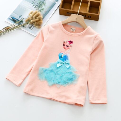 Baby Girls T Shirts Autumn Casual Princess Clothes Toddler Kids Long Sleeve Blouse Tops Children Clothing T-shirt Cotton
