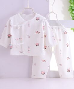 HIPAC Newborn Baby Infant Clothes Set Cotton Baby Boys Girls Tops+Pants Suits Cute Cartoon Baby Underwear All Season Style