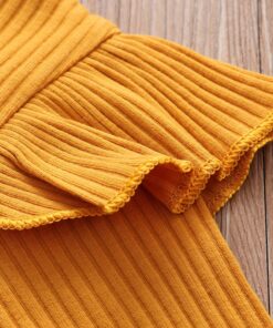 3Pcs Newborn Baby Girl Clothes Set Fashion Autumn Long Sleeve Solid Color Romper Tops Pants Headband Infant Clothing Outfits
