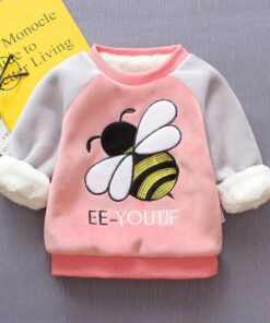 Baby Boy Girls winter Sweatshirts kids warm Pullover Clothes Children Sweatshirts Kids Girl Plus velvet thick Tops Costume