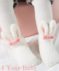 NEW Cute Newborn Baby Socks Plush Bunny Ear Winter Socks For Baby Girls Baby Christmas Floor Socks Baby Girl Clothes Accessories