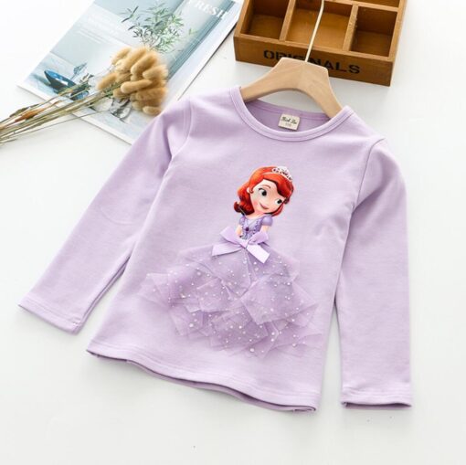 Baby Girls T Shirts Autumn Casual Princess Clothes Toddler Kids Long Sleeve Blouse Tops Children Clothing T-shirt Cotton