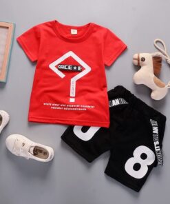 2020 New Baby Shirt Clothing Set Boys Girls Cute Summer Casual Wear Set Cartoon Mustache Top Denim Set Children's Clothes 1-4 Ye