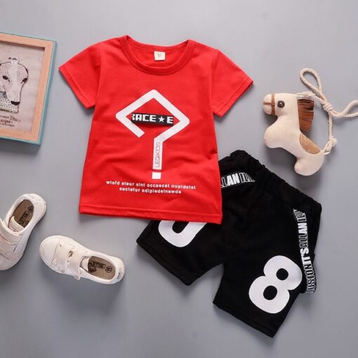 2020 New Baby Shirt Clothing Set Boys Girls Cute Summer Casual Wear Set Cartoon Mustache Top Denim Set Children's Clothes 1-4 Ye