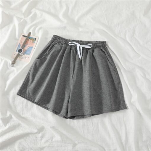 Women Shorts Summer Casual Solid Drawstring shorts high waist loose shorts for girls Soft Cool female short M-2XL
