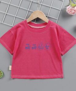 T shirt kids t-shirt baby cute kids plain t shirt Summer Children Outerwear pink yellow wholesale clothing dropshipping