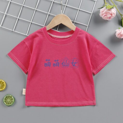 T shirt kids t-shirt baby cute kids plain t shirt Summer Children Outerwear pink yellow wholesale clothing dropshipping
