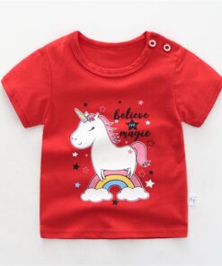 Girls 6M-5Y summer T-Shirts short sleeve Tees Kids Children Casual Cartoon Unisex cotton T-Shirts Boy baby clothes girls tops