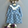 Baby Mink Fleece Sweater Girl Dress Children'S Clothing Autumn Winter 2020 New Pullover Sweater Dot European American Kid Dress