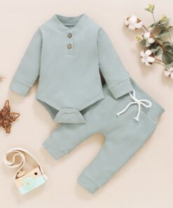 Newborn Baby Outfit 0-24M Children Clothing long sleeve Rompers+Pant 2pcs Suit Boy Kids Clothes Baby Girl Set Jumpsuit