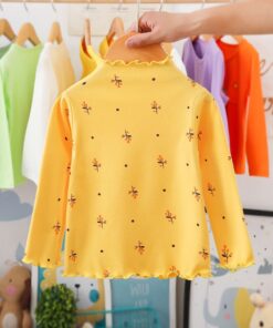 Turtleneck Girls T-shirts Long Sleeve Shirts For Kids 1-6 Years Children Bottom Spring Autumn Toddler Tees Baby Outerwear