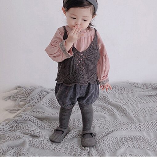 0-5T Autumn Winter Baby Girls Corduroy Thicken Warm Loose Elastic Pants Shorts Solid Color Mid Waist Wild