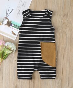 2020 New Baby Boys Girls Clothes Newborn Romper Infant Jumpsuit Summer Cotton Striped Patchwork Rompers Cool Shorts Babies 0-24M