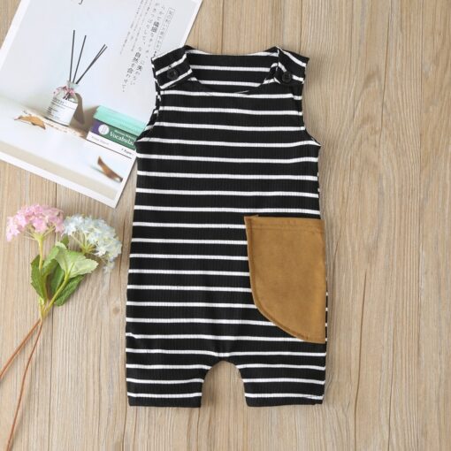 2020 New Baby Boys Girls Clothes Newborn Romper Infant Jumpsuit Summer Cotton Striped Patchwork Rompers Cool Shorts Babies 0-24M