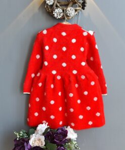 Baby Mink Fleece Sweater Girl Dress Children'S Clothing Autumn Winter 2020 New Pullover Sweater Dot European American Kid Dress