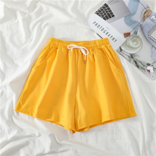 Women Shorts Summer Casual Solid Drawstring shorts high waist loose shorts for girls Soft Cool female short M-2XL