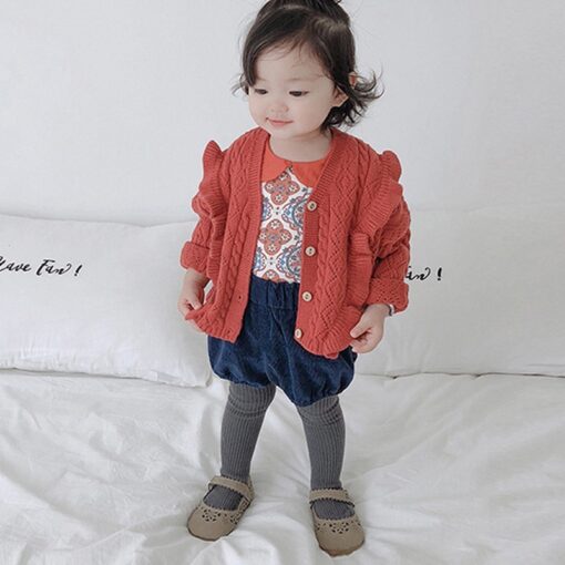 0-5T Autumn Winter Baby Girls Corduroy Thicken Warm Loose Elastic Pants Shorts Solid Color Mid Waist Wild