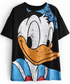 Disney Cartoon Cotton T-Shirt Women 2020 Summer Casual Mickey Mouse Daisy Duck Tshirt Women Vintage Streetwear Tee Tops T-Shirts