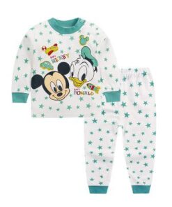 Children's Cotton Boys and Girls Baby Cotton Underwear Set Children's Autumn Clothes Long Pants Home Service Baby Clothes