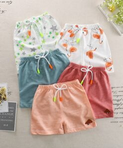 Girls Shorts Summer Shorts For Boys Cotton Kids Shorts Children Beach Shorts Clothes Flamingos Toddler Baby Clothing Pants