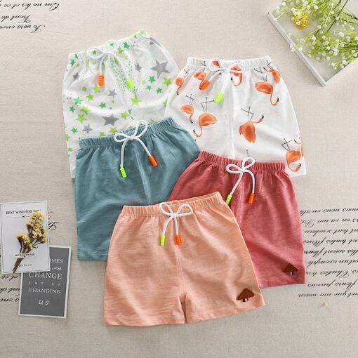 Girls Shorts Summer Shorts For Boys Cotton Kids Shorts Children Beach Shorts Clothes Flamingos Toddler Baby Clothing Pants