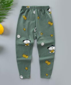 3-12Y Kids Children Boys Girls Bottom Pants Autumn Spring Lycra Thin Cartoon Kids Harem Pants Kids Girls Leggings Trousers