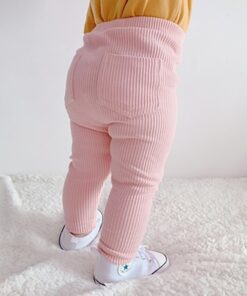 Autumn Baby Boys Girls Leggings Toddler Ribbed Pp Pants Kids Trousers Solid Color Little Boy Harem Casual Cotton Bottoming Pant