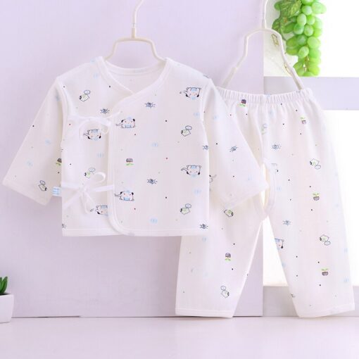 HIPAC Newborn Baby Infant Clothes Set Cotton Baby Boys Girls Tops+Pants Suits Cute Cartoon Baby Underwear All Season Style