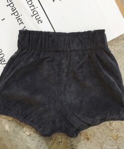 0-5T Autumn Winter Baby Girls Corduroy Thicken Warm Loose Elastic Pants Shorts Solid Color Mid Waist Wild