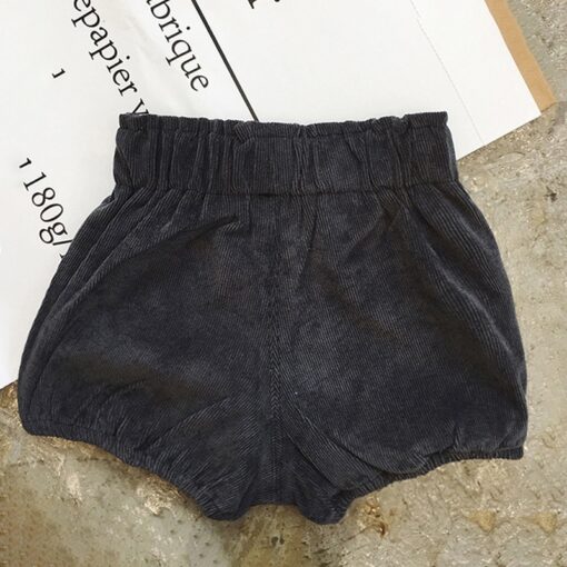 0-5T Autumn Winter Baby Girls Corduroy Thicken Warm Loose Elastic Pants Shorts Solid Color Mid Waist Wild