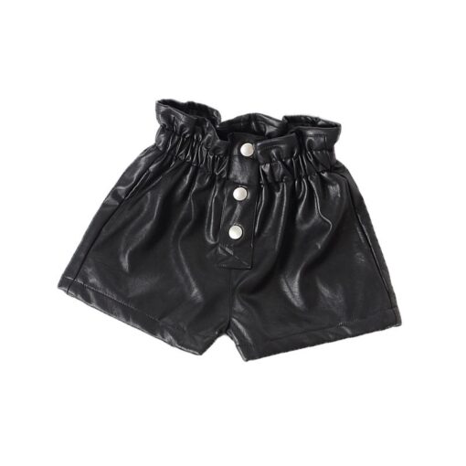 2020 New autumn winter Kids faux leather Shorts pants For Girls baby Princess Children 6 8 10 12 years