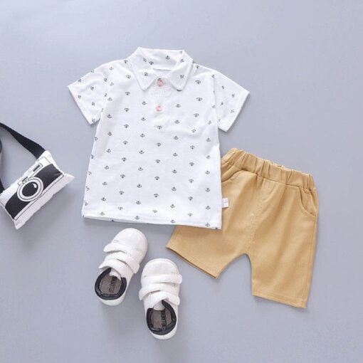 2020 New Baby Shirt Clothing Set Boys Girls Cute Summer Casual Wear Set Cartoon Mustache Top Denim Set Children's Clothes 1-4 Ye