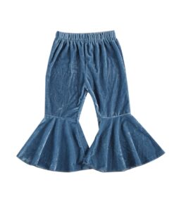 Infant Kids Baby Girls Velvet Bell-Bottoms Baby Children Long Flared Trousers Retro Casual Elastic Waist Pants for Kids 6M-6T