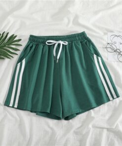 Women Shorts Summer Casual Solid Drawstring shorts high waist loose shorts for girls Soft Cool female short M-2XL