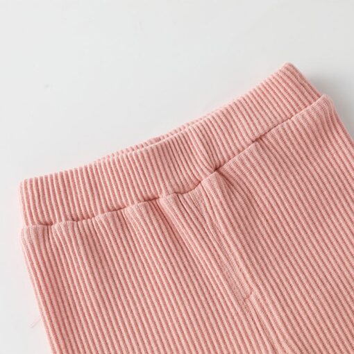 Autumn Baby Boys Girls Leggings Toddler Ribbed Pp Pants Kids Trousers Solid Color Little Boy Harem Casual Cotton Bottoming Pant