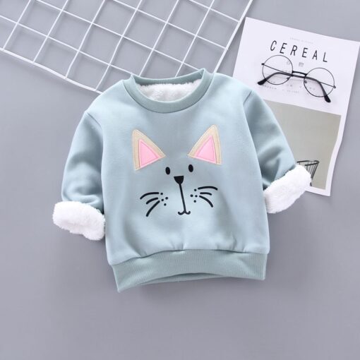 IENENS Winter Baby Girls Padded Pullovers Clothing Toddler Boy Sweatshirts Kids Cartoon Bear Hoodies T-shirt 1 2 3 4 Years