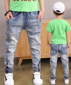 Boy Jeans Loose Solid Casual For spring Autumn Boys Jeans Children's Fashion Jeans for age 3 4 5 6 7 8 9 10 11 12 13 14 years