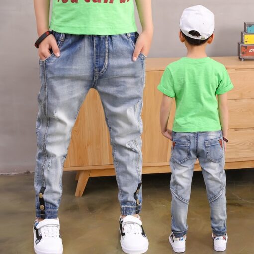 Boy Jeans Loose Solid Casual For spring Autumn Boys Jeans Children's Fashion Jeans for age 3 4 5 6 7 8 9 10 11 12 13 14 years